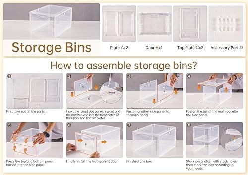 6 Pack Clear Storage Bins with Lids, 19 Qt Closet Organizers and Storage - Image 2