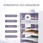 SONGWAY File Organizer for Desk - Desk Organizer for Document, Multifunctional 7 Tier Vertical File Holder, Paper Holder Organizer, Desktop File Organizer for Home Office School Decorations, White - Image 2