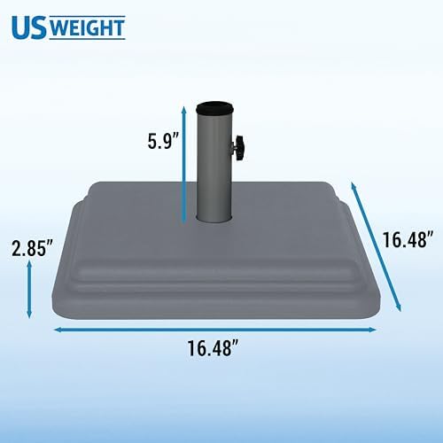 US Weight 40lb Outdoor Umbrella Base - Use with Patio Table - Grey - Image 5