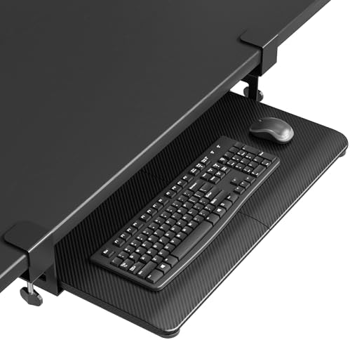 BONTEC Under Desk Keyboard Tray, Pull-Out Keyboard & Mouse Platform by BONTEC