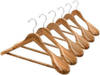 Amber Home 6 Pack Wide Shoulder Bamboo Wood Suit Coat Hangers by AmberHome