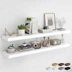 RICHFOCUS Long Floating Shelves for Wall 2Pack, White, 55" Lx8 D by RICHFOCUS