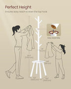 VASAGLE Coat Rack Freestanding, 8 Hooks, Storage Shelf, 69.2 Inch Tall - Image 5