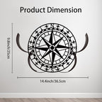 WADORN Nautical Compass Metal Toilet Paper Holder, Black Ocean Compass Decorative Metal Toilet Paper Storage for Extra 8 Rolls Funny Freestanding Nautical Wall Mounted Organizer for Restroom Bathroom - Image 2
