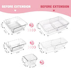 15 PCS Extendable Drawer Organizer Set Clear Stackable Vanity Storage Bins - Image 2
