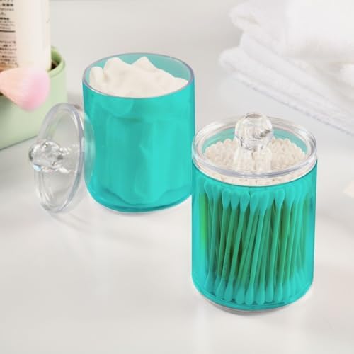 4 Pack Qtip Holder Dispenser with Lids,Blue Storage Containers,Bathroom Canisters Organizer for Cotton Ball,Cotton Swab,Cotton Round Pads,Floss 21214710 - Image 4