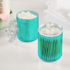 4 Pack Qtip Holder Dispenser with Lids,Blue Storage Containers,Bathroom Canisters Organizer for Cotton Ball,Cotton Swab,Cotton Round Pads,Floss 21214710 - Image 4