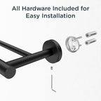 FORIOUS Double Towel Bar 24" Towel Racks for Bathroom Wall Mounted Black - Image 6