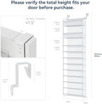Whitmor 27 Pair Over The Door Shoe Organizer, 11 Tier Hanging Shoe Organizer, Heavy Duty Metal & Mesh Shoe Holder, Hanging Shoe Rack for Closet Organizer & Storage, 7.5 L x 21.7 W x 79.9 H, White - Image 2