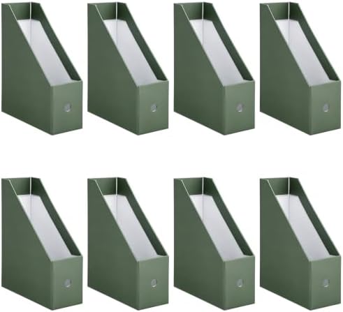 8 Pack Heavy Duty Cardboard Magazine Holder, 9.8"L x 3.9"W x 12.2"H by Svaldo