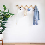 Three by Three Seattle Minimalist Wall-Mounted Coat Rack, White Oak Wood - Image 5