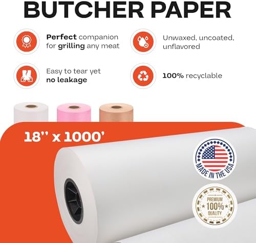 White Butcher Paper 18" x 12000" (1000 feet) - USA-Made Butcher Paper Roll - Image 2