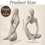 Mifoci 2 Pcs Heavy Duty Thinker Bookends Large Sandstone Book Shelves Decor - Image 2