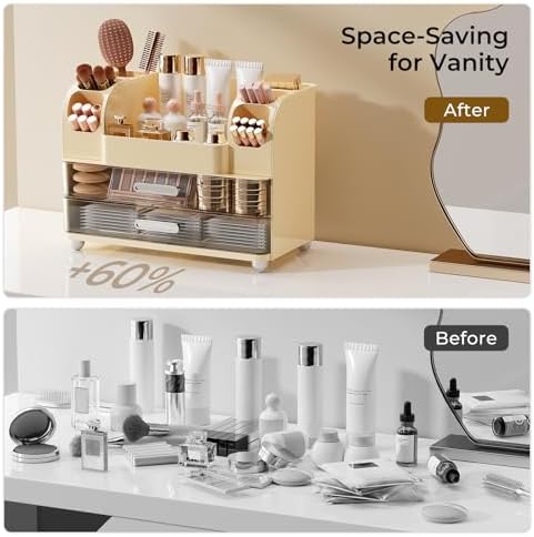 UFORU Makeup Organizer Countertop with 2 Large Drawers for Vanity Bathroom - Image 6