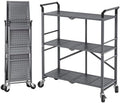 SNTD 3 Tier Rolling Cart, Metal Utility Cart on Wheels, Grey by SNTD