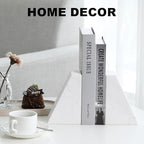 Karibiber Marble Bookends for Heavy Books, Decorative Book Ends for Shelves, White Stone Durable and Heavy-Duty Book Ends for Hardback Books & CDS, Unique Book Stopper & Holder, Set of 2 - Image 4