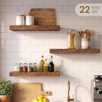 16inch Floating Shelves for Bathroom, 6.7" Deep Wall Shelves, Set of 3 - Image 2
