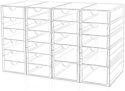 DOMNIU Acrylic Makeup Drawer Storage Organizer with 22 Drawers, 4 Set by DOMNIU