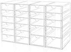 DOMNIU Acrylic Makeup Drawer Storage Organizer with 22 Drawers, 4 Set by DOMNIU