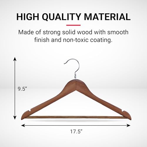Proman Products Wooden Hangers Kascade Space Saving Clothes Hangers 50 Pack - Image 3