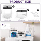 COAZEX 4+1 Pack Clear Laundry Pods Container & Dryer Sheet Holder Black Lid - Image 2