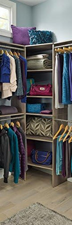 ClosetMaid SuiteSymphony Wood Corner Shelf Unit, 2 Shelves, Adjustable, Stacking, for Storage, Closet, Clothes, Shoes, Décor, Natural Gray - Image 2