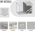 4 Pack Clothes Storage Bins with Metal Frame - 22L Stackable Storage Box with Lid，Foldable Storage Container Organizer for Clothes，Linen Fabric Storage Box with Clear Window＆Zippers＆Handles - Image 3