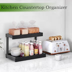 MARTY Counter Shelf Organizer, 2 Tier Spice Rack for Countertop, Black - Image 4