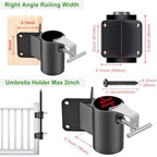 Deck Railing Umbrella Holder, Corner Mount Stand for 1-2" Poles - Image 2