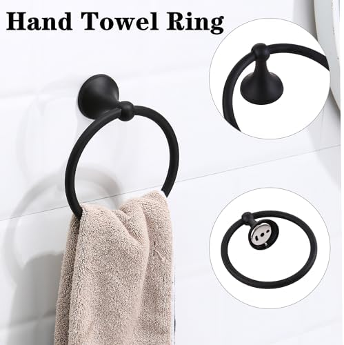 Classic Bathroom Hardware Accessories Set 4 Piece Black - Image 4