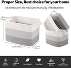 OIAHOMY 30L Storage Basket Large Blanket Basket Living Room Gray 3-Pack - Image 3
