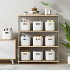 ORGIDOL 8 Pack White Storage Bins with Lids Stackable Storage Container for Organizing, Storage Boxes with Handle for Shelves, Cute Storage Bin for Craft, Snacks, 9.85x6.9x5.7 inch - Image 3