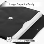 Plastic Expandable Envelopes Files Document Folders, for Letter A4 Size, with String Tie Closure - 1-1/4 Inch Expansion - for School Office & Home (Black, Horizontal) - Image 4