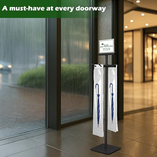 Umbrella Bag Stand, Wet Umbrella Stand with 220 Umbrellas Bags, Black - Image 5