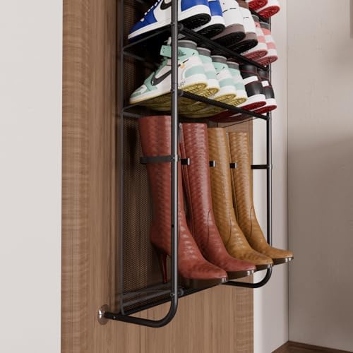 Over The Door Shoe Organizer-8 Tier Hanging Shoe Organizer, Heavy Duty Metal & Mesh Shoe Holder,Hanging Shoe Rack for Closet Organizer - Image 6