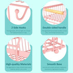 3 Tier Fruit Basket for Kitchen Counter with 2 Banana Hangers, Countertop Metal Fruit Bowl with Wooden Handle, Large Storage Stand for Vegetables, Snacks, Breads, Produce Storage – Pink - Image 5