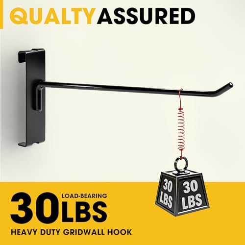 Gridwall Hooks 6 Inch, 60 Pack Metal Display Hooks for Grid Wall - Image 5