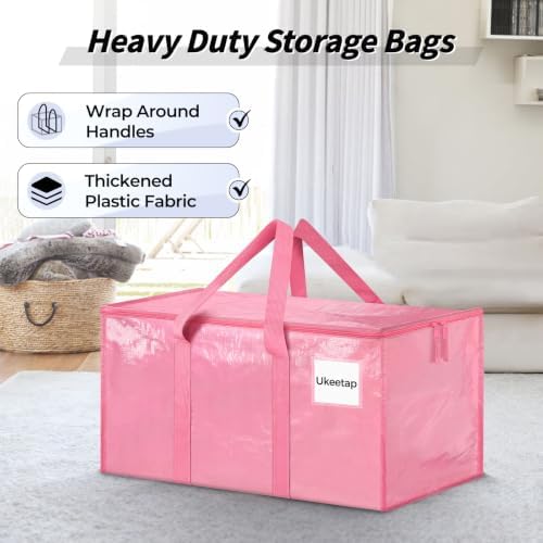 ukeetap 8 Pack Extra Large Clothes Storage Bins with Lids, Pink - Image 4