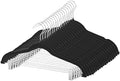 Velvet Pants Skirt Hangers with Clips - Pack of 20 Black Shirt Clothes Felt Non Slip Heavy Duty Slim Hanger Set for Skirts Pant Suit Shorts Women Dress,Space Saving with Two Metal Clip by Sodynee