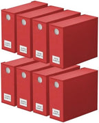 SpaceAid 8 Pack Bed Sheet Organizers and Storage, Foldable Sheet Organizer for Linen Closet, Sheets Set Folder Keeper with Window XL (Queen & King Size) Bedding Container (Red, 8 Pack) by SpaceAid