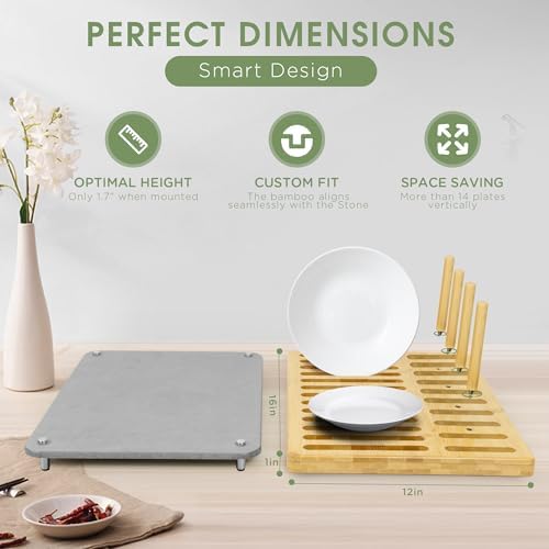 Sofort Dish Drying Mat with Dish Rack, Quick Dry Stone Drying Pad - Image 4