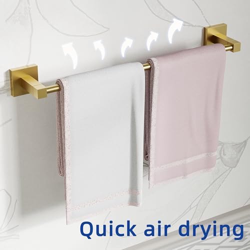 RUACQ Bathroom Accessories, 3-Piece Bathroom Hardware Set, Brushed Gold - Image 5