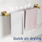 RUACQ Bathroom Accessories, 3-Piece Bathroom Hardware Set, Brushed Gold - Image 5