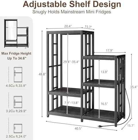 MAJALiS Mini Fridge Microwave Combo Stand Cabinet Shelf with Storage Space - Image 2