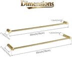 Towel Racks for Bathroom, NEWRAIN 30 inch Double Bath Towel Bar Wall Mounted, Stainless Steel Kitchen Towel Holder, Brushed Gold Towel Rod Towel Rail Hange - Image 3
