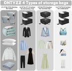 ONTYZZ Home Vacuum Bags Space Saver Compression Domestic Vacuum Sealer Bags for Clothes, Comforters, Blankets, Bedding - Image 2
