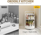 Rotating Spice Rack with Paper Towel Holder, White - Image 6