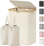 Lifewit 150L Large Laundry Basket with Lid, 2 Removable Bags, White by Lifewit