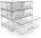 Stackable Storage Drawers(5 Pack),High-strength Clear Plastic Multi-purpose Organizer Bins with Handles, Easily Assemble Acrylic Drawers for Bathroom Closet Cabinet Pantry Under Sink by XWYWX