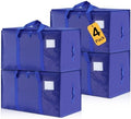 Moving Bags Heavy Duty Extra Large, Moving Boxes, Moving Supplies Essentials, Blue Storage Bins with Lids, Plastic Packing Totes, Storage Bags for Clothes with Handles & Zippers(Blue, 4 Pack) by Unknown